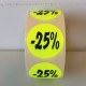 Etiket Ø27mm fluor geel -25% 500/rol